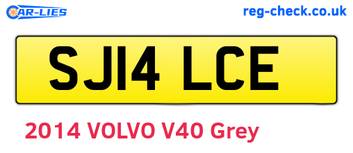 SJ14LCE are the vehicle registration plates.