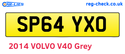 SP64YXO are the vehicle registration plates.