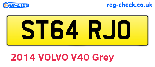 ST64RJO are the vehicle registration plates.