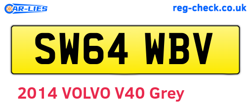 SW64WBV are the vehicle registration plates.
