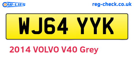 WJ64YYK are the vehicle registration plates.