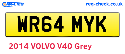 WR64MYK are the vehicle registration plates.
