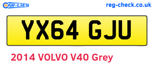 YX64GJU are the vehicle registration plates.