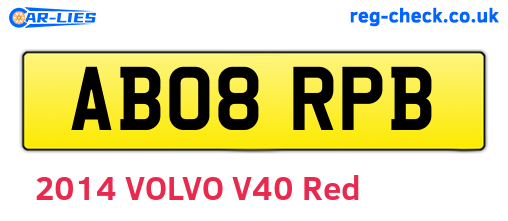 AB08RPB are the vehicle registration plates.