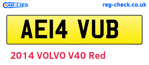 AE14VUB are the vehicle registration plates.