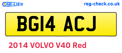BG14ACJ are the vehicle registration plates.