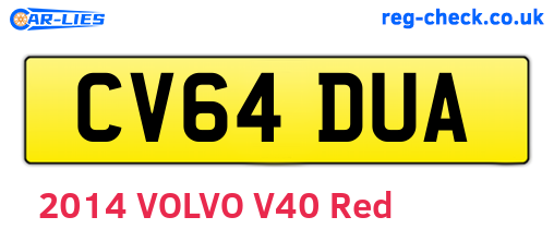 CV64DUA are the vehicle registration plates.