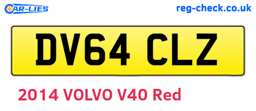 DV64CLZ are the vehicle registration plates.