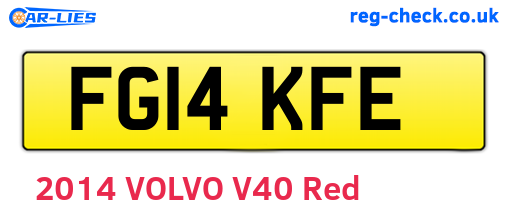 FG14KFE are the vehicle registration plates.