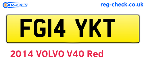 FG14YKT are the vehicle registration plates.