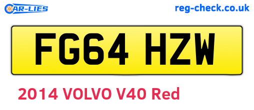 FG64HZW are the vehicle registration plates.
