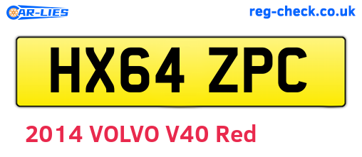 HX64ZPC are the vehicle registration plates.