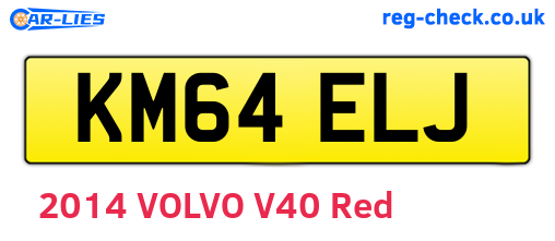 KM64ELJ are the vehicle registration plates.