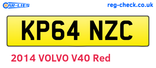 KP64NZC are the vehicle registration plates.