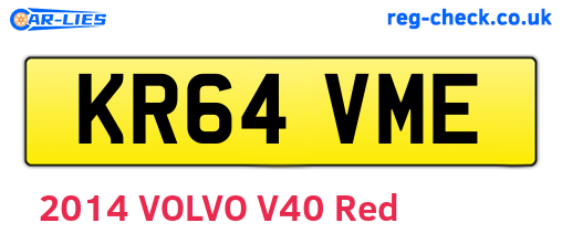 KR64VME are the vehicle registration plates.