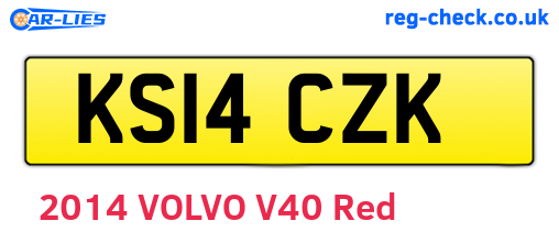 KS14CZK are the vehicle registration plates.