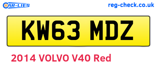 KW63MDZ are the vehicle registration plates.