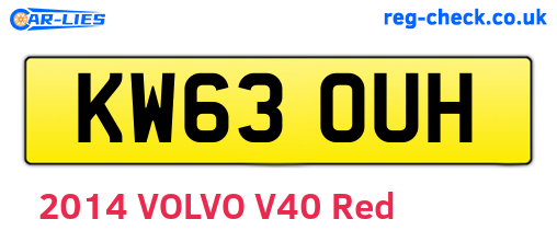 KW63OUH are the vehicle registration plates.
