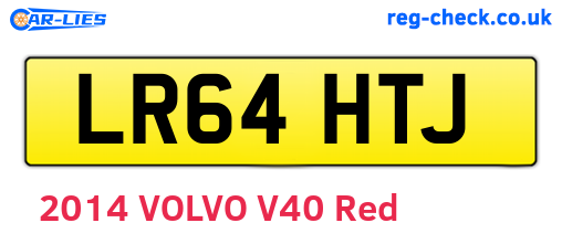 LR64HTJ are the vehicle registration plates.
