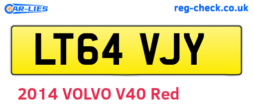 LT64VJY are the vehicle registration plates.