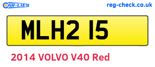 MLH215 are the vehicle registration plates.