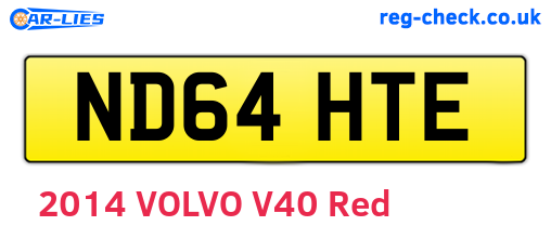 ND64HTE are the vehicle registration plates.