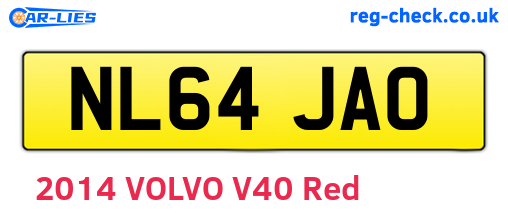 NL64JAO are the vehicle registration plates.