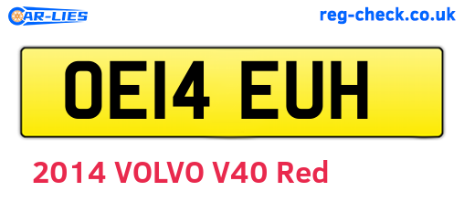 OE14EUH are the vehicle registration plates.