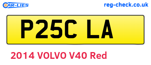 P25CLA are the vehicle registration plates.