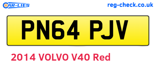 PN64PJV are the vehicle registration plates.