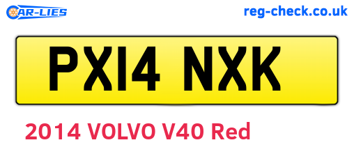 PX14NXK are the vehicle registration plates.