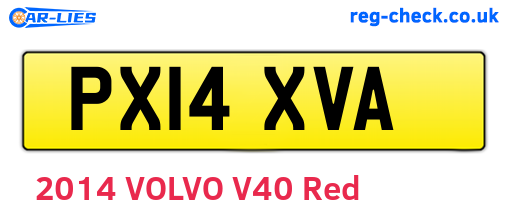 PX14XVA are the vehicle registration plates.