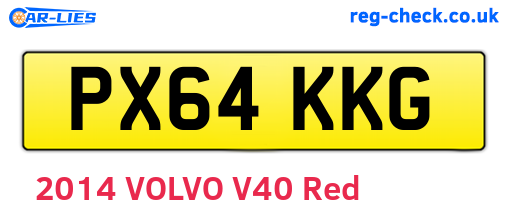 PX64KKG are the vehicle registration plates.