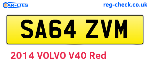 SA64ZVM are the vehicle registration plates.