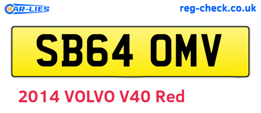 SB64OMV are the vehicle registration plates.