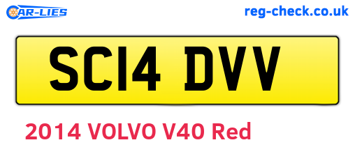 SC14DVV are the vehicle registration plates.