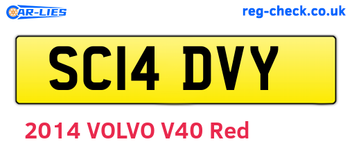 SC14DVY are the vehicle registration plates.