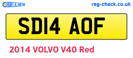 SD14AOF are the vehicle registration plates.