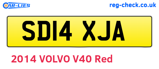 SD14XJA are the vehicle registration plates.