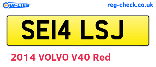 SE14LSJ are the vehicle registration plates.