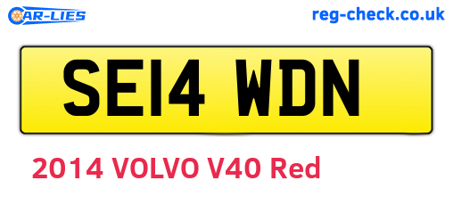 SE14WDN are the vehicle registration plates.