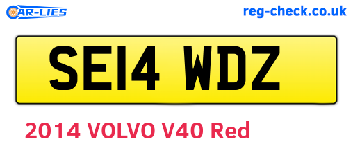 SE14WDZ are the vehicle registration plates.