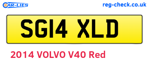 SG14XLD are the vehicle registration plates.