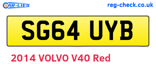 SG64UYB are the vehicle registration plates.