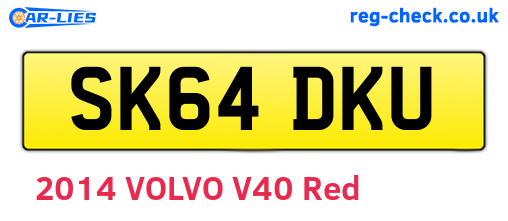 SK64DKU are the vehicle registration plates.