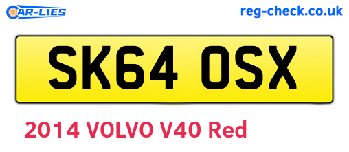 SK64OSX are the vehicle registration plates.