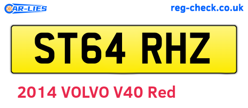ST64RHZ are the vehicle registration plates.