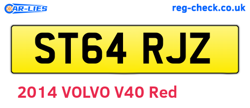 ST64RJZ are the vehicle registration plates.