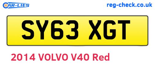 SY63XGT are the vehicle registration plates.