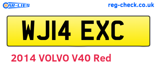WJ14EXC are the vehicle registration plates.